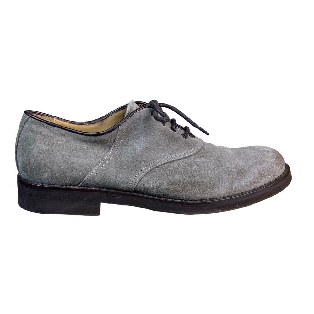 Antonio Maurizi Taupe Suede Derby Shoes Mens Leather Lace Up Size EU 41 US 8